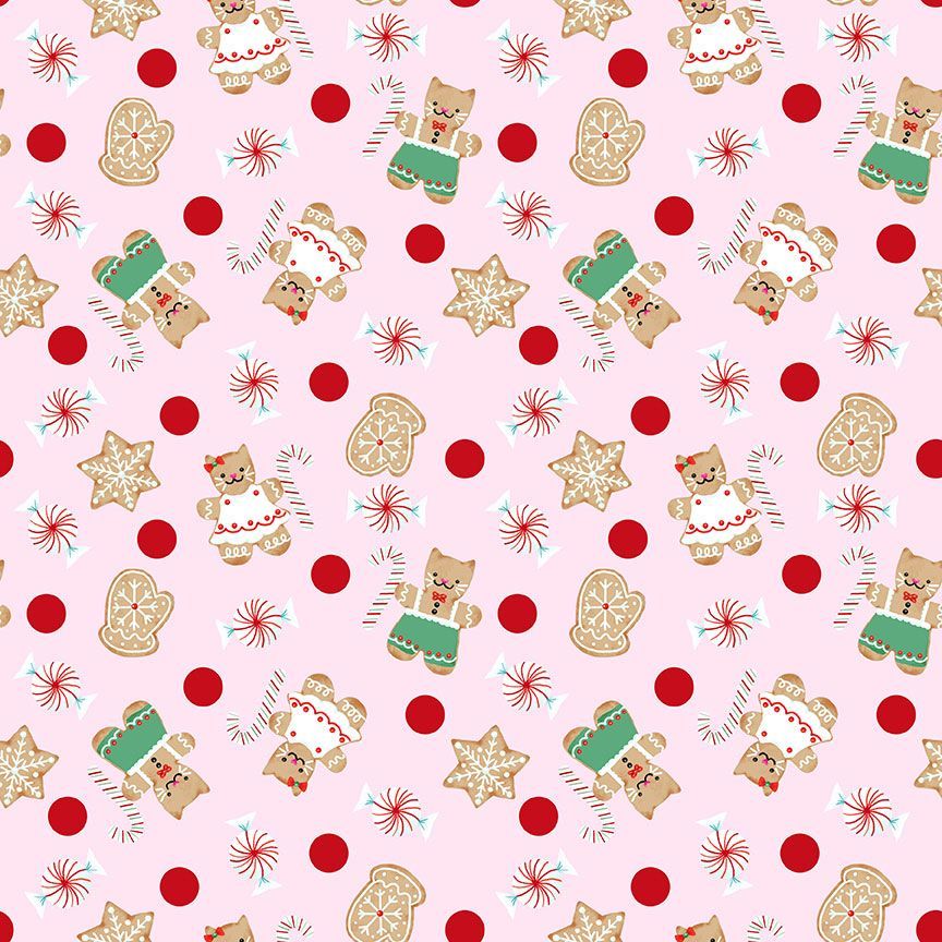 FELINE FESTIVE | Gingerbread Cats Pink
