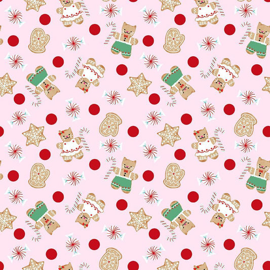 FELINE FESTIVE | Gingerbread Cats Pink