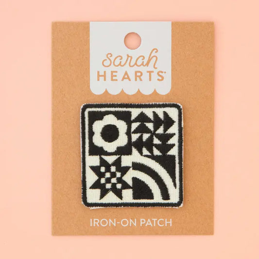 SARAH HEARTS | Black Quilt Block Patch