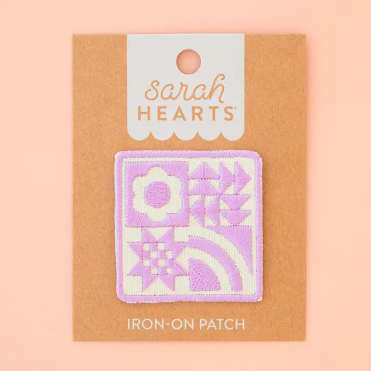 SARAH HEARTS | Lavender Quilt Block Patch