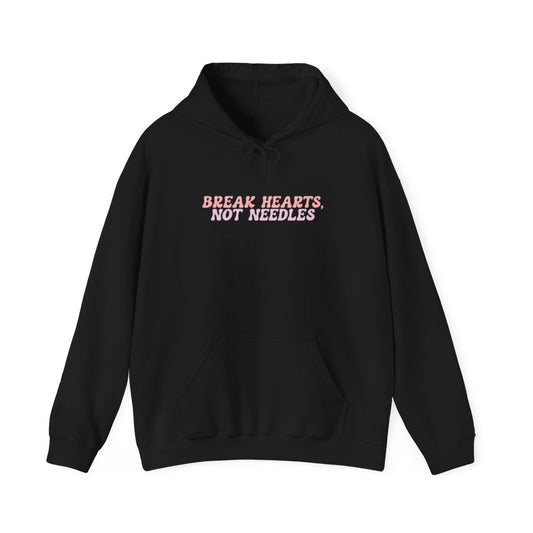 ANTISEWCIAL QUILTERS CLUB | Break Hearts Not Needles Hoodie in Black