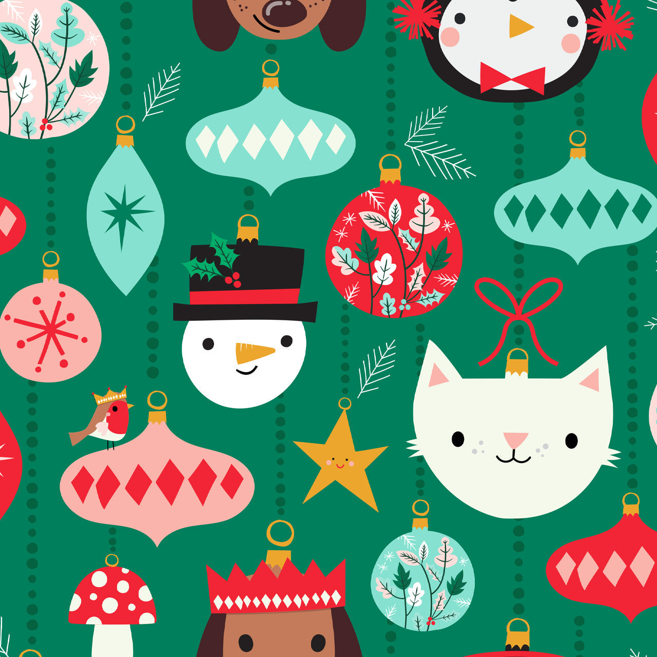 COSY CHRISTMAS | Animal Ornaments Green