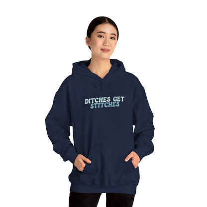 ANTISEWCIAL QUILTERS CLUB | Ditches Get Stitches Hoodie in Navy