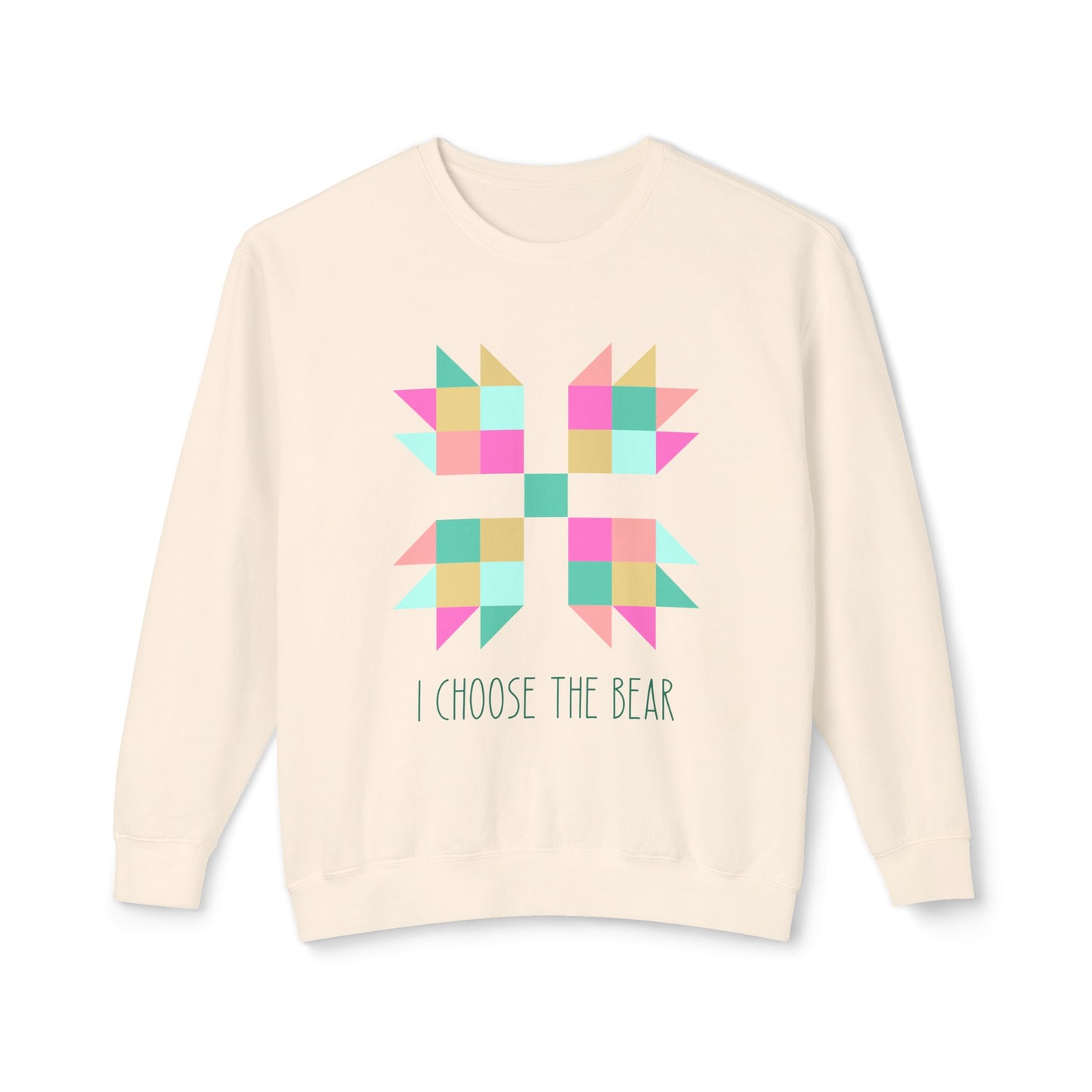 BBF MERCH | I Choose the Bear Sweatshirt in Ivory Rianbow