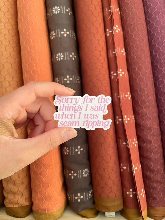 ANTISEWCIAL QUILTERS CLUB | Sorry For the Things I Said Sticker