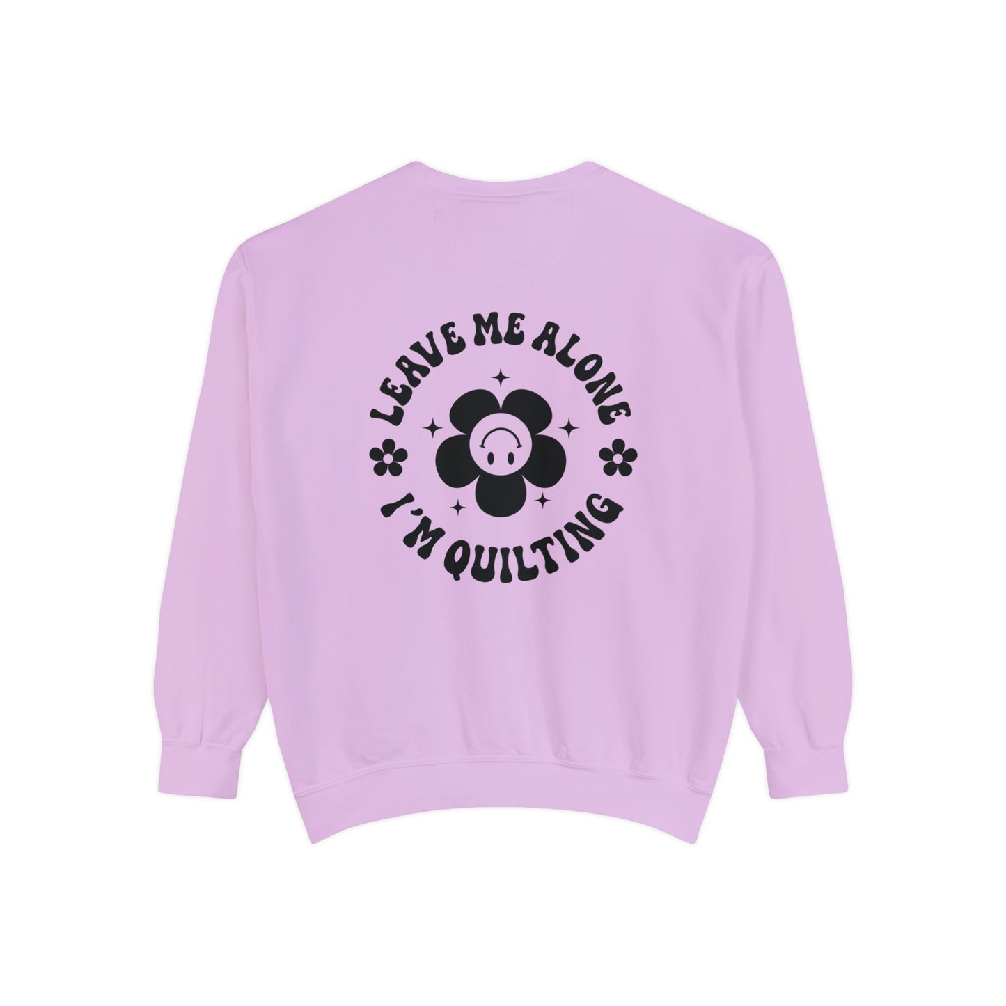 BBF MERCH | Leave Me Alone I'm Quilting Sweatshirt in Lilac (Back Graphic)