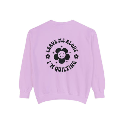 BBF MERCH | Leave Me Alone I'm Quilting Sweatshirt in Lilac (Back Graphic)