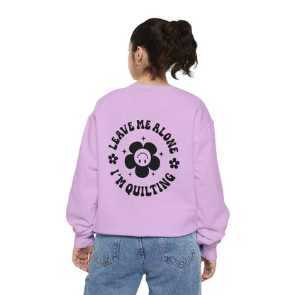 BBF MERCH | Leave Me Alone I'm Quilting Sweatshirt in Lilac (Back Graphic)