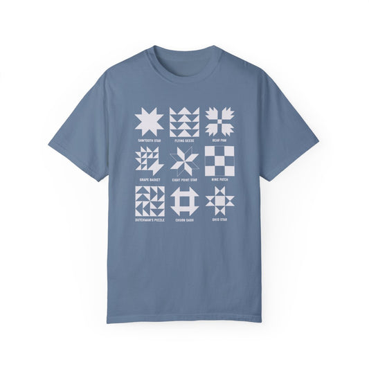 ANTISEWCIAL QUILTERS CLUB | Quilt Block Archive Tee in Denim