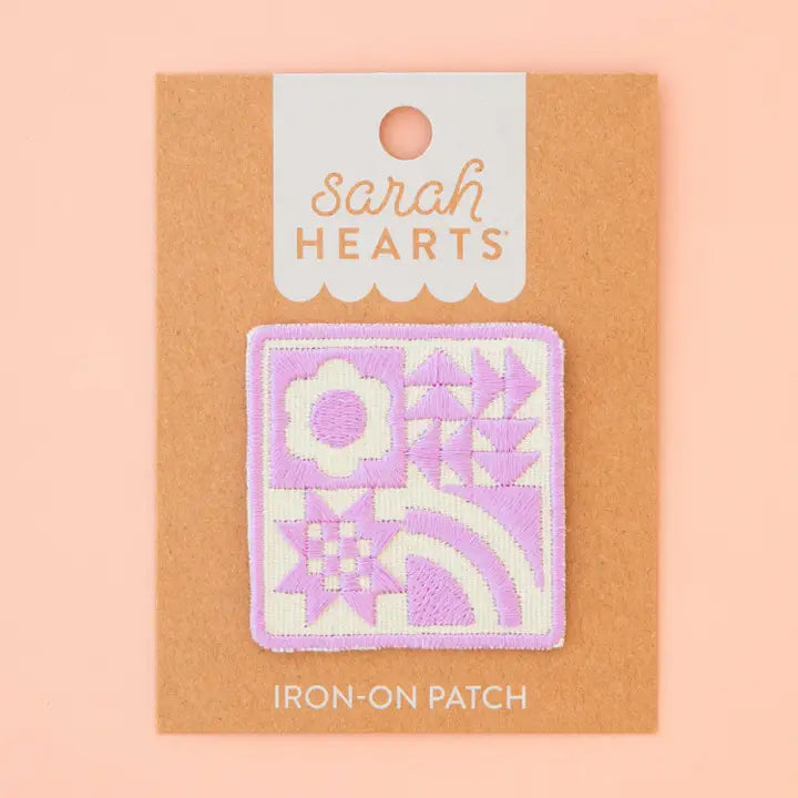 SARAH HEARTS | Lavender Quilt Block Patch