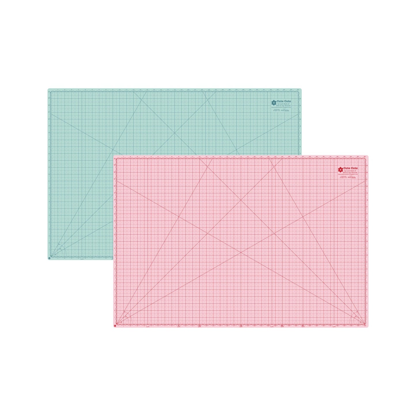 CUTE CUTS | Reversible Pink & Teal 36"x24" Cutting Mat