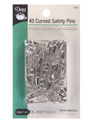 DRITZ | Curved Safety Pins, 1 1/2" 40pc