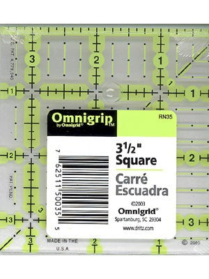 Omnigrip | Non Slip Square Ruler, 3.5" x 3.5"