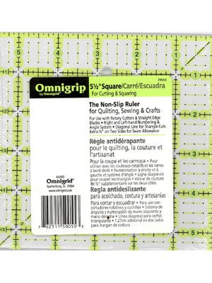 Omnigrip | Non Slip Square Ruler, 5.5" x 5.5"