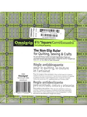 Omnigrip | Non Slip Square Ruler, 6.5" x 6.5"